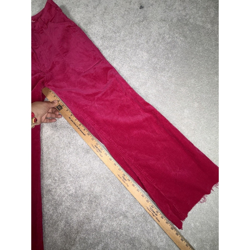 pilcro wide leg crop (29in Inseam) pink corduroy pants raw hem 27 - Picture 9 of 9